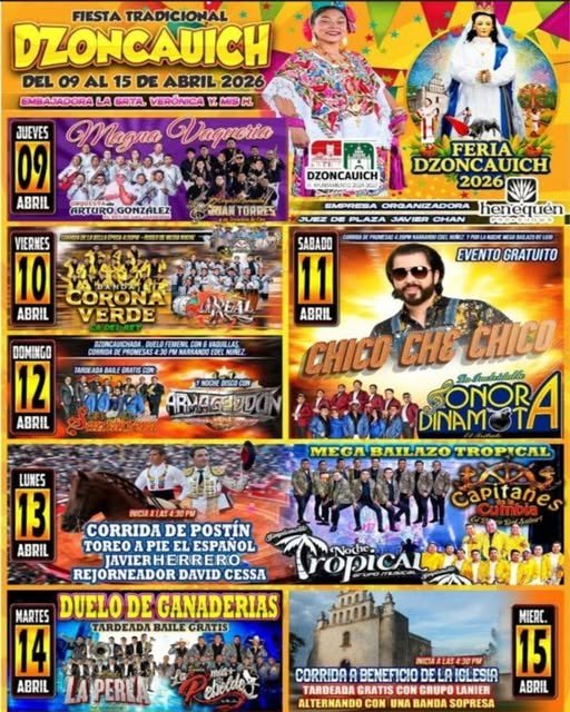 Dzoncauich ya tiene cartelera oficial 2026