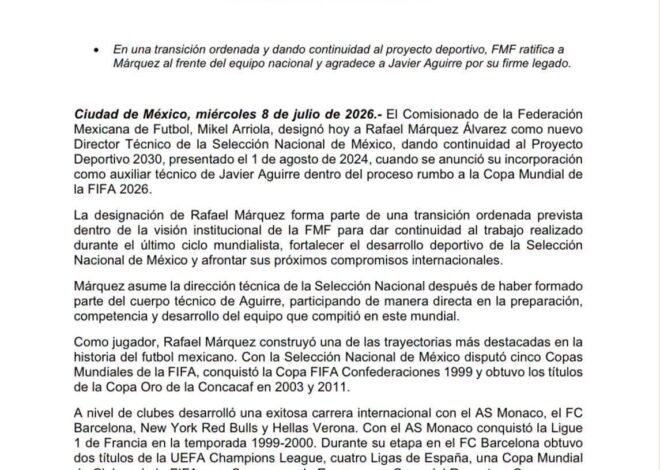 Oficial: Rafa Márquez toma el mando del TRI